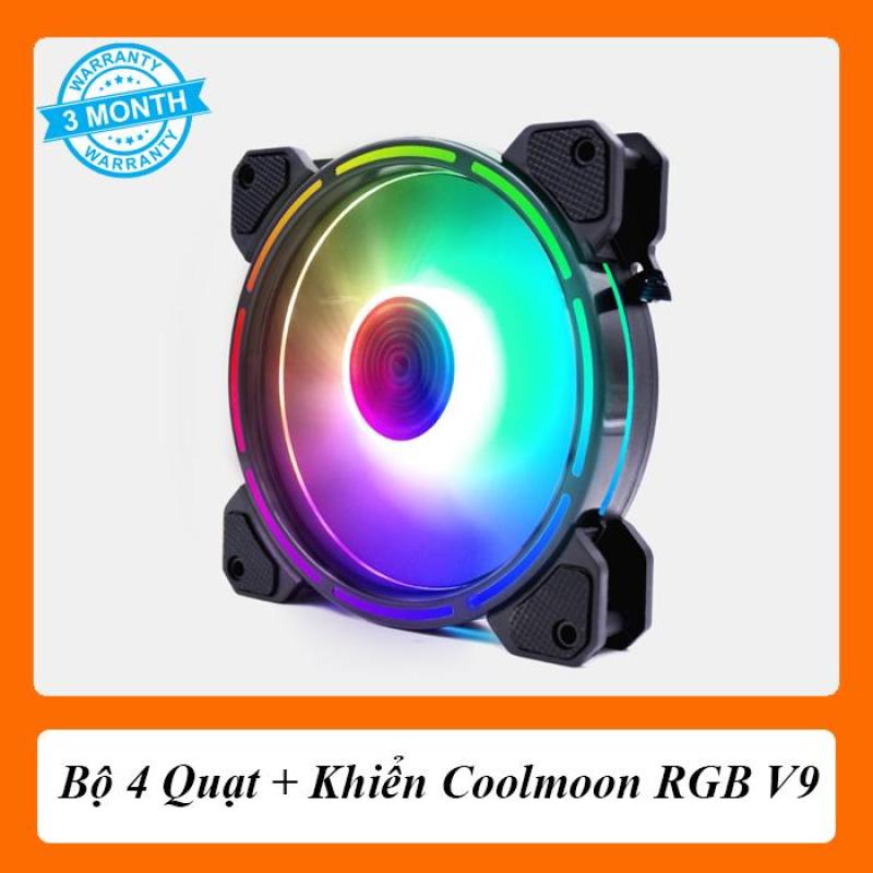 [Combo 4 Fan + Khiển] Quạt Coolmoon RGB V9