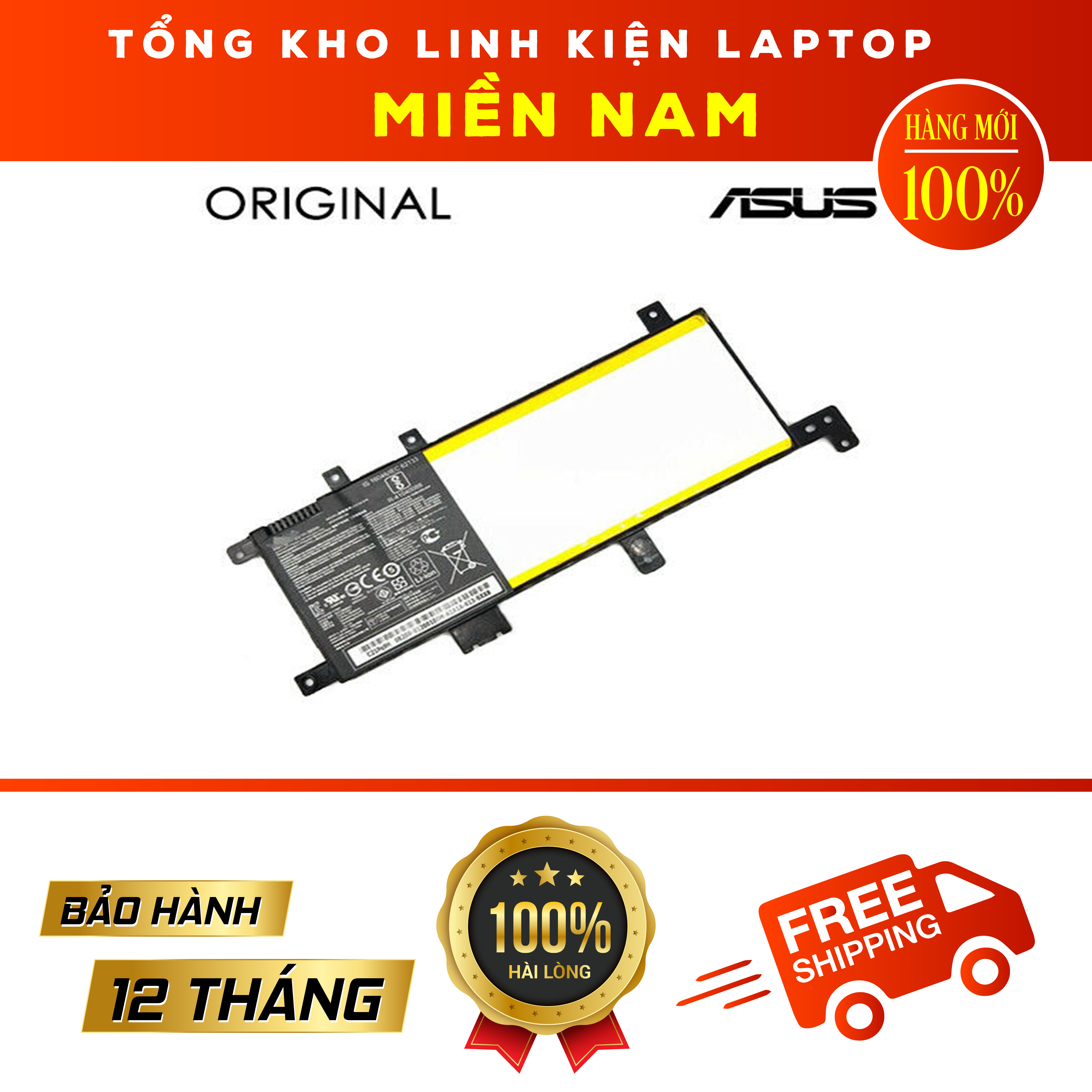 [HCM]Pin cho Laptop Asus Vivobook X542U R542UR A542U A580U FL8000U X542 Loại 3 Cell mã pin C21N1634  Hàng Zin logo