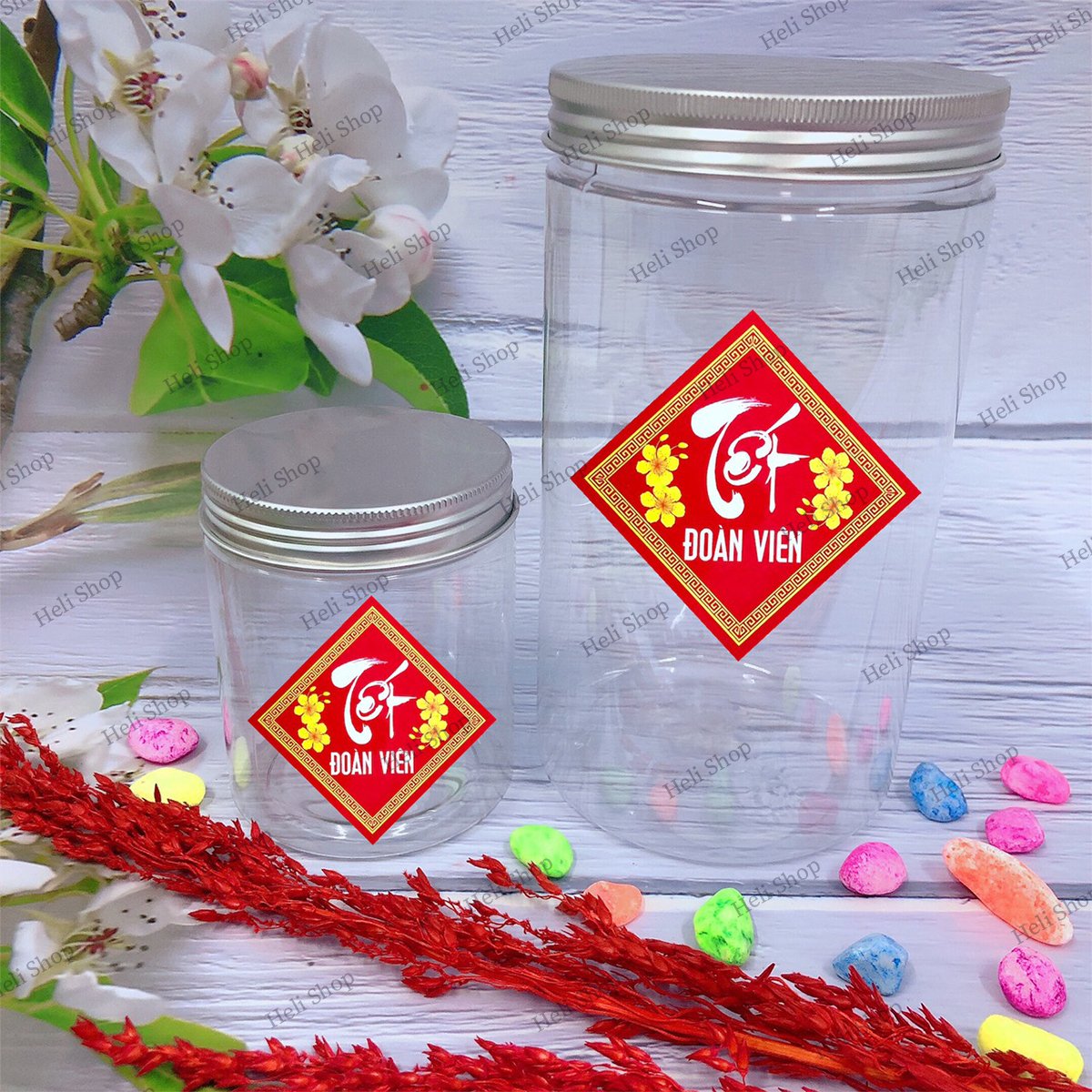 Tem tết 2024 🎀 tem dán tết hình thoi, tết đoàn viên - tem dán giỏ quà, hộp quà, hộp bánh kẹo, mứt ngày tết.