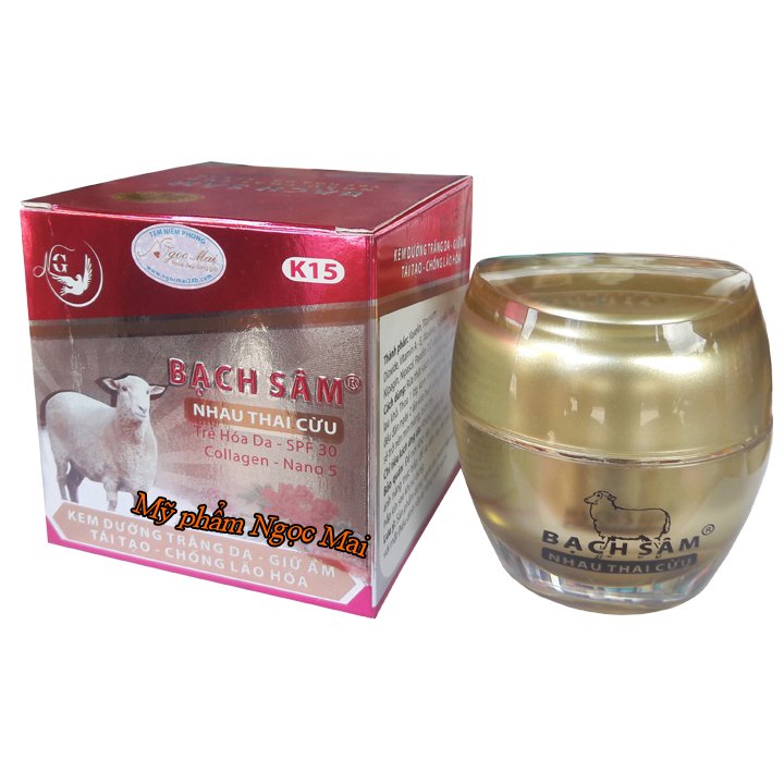 Bạch Sâm K15 - Kem dưỡng trắng da dưỡng ẩm tái tạo chống lão hóa Bạch Sâm Nhau Thai Cừu (40g) Chính Hãng