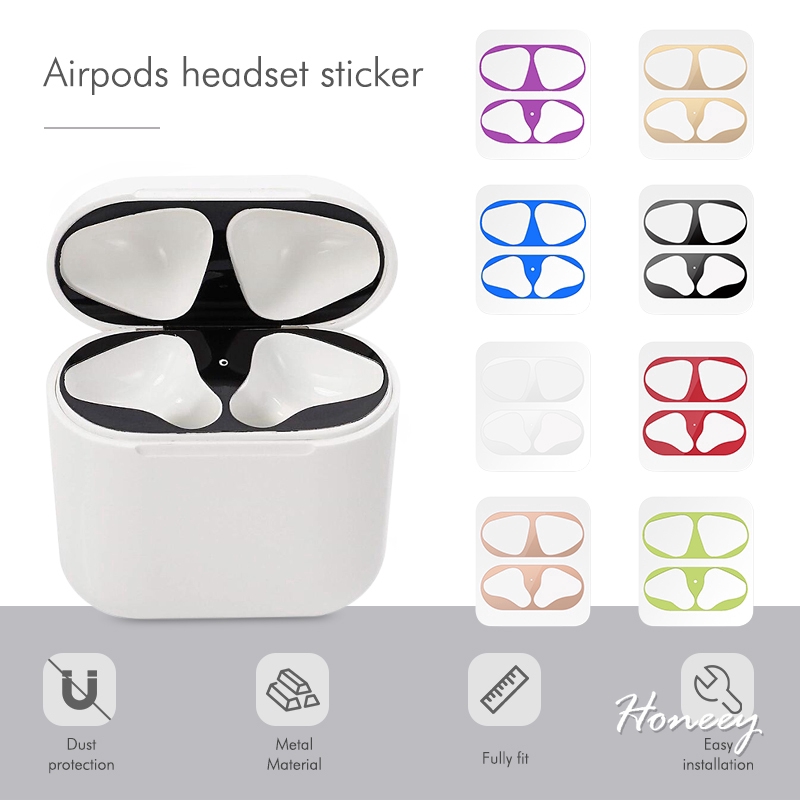 🔷Miếng Dán Chống Bẩn Airpod 1/2/3/Pro🔷 - Chất Liệu Kim Loại Nhiều Màu