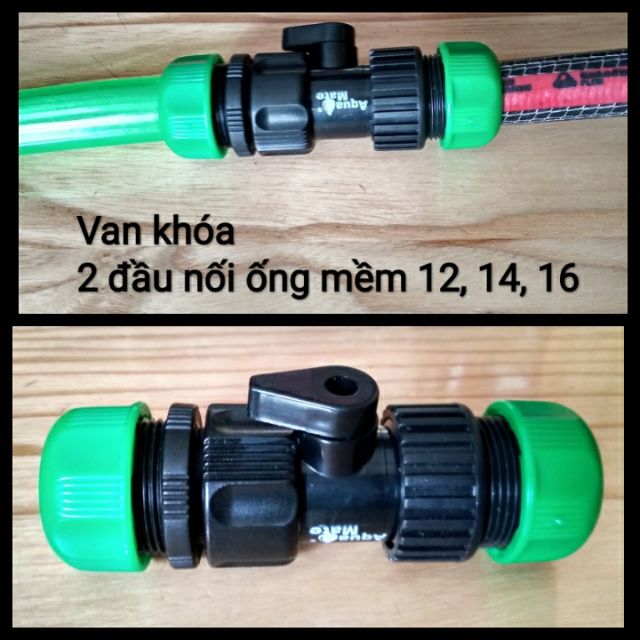 Van Khóa 2 Đầu Nối Dây Ống Mềm 12, 14, 16 Aquamate Đài Loan