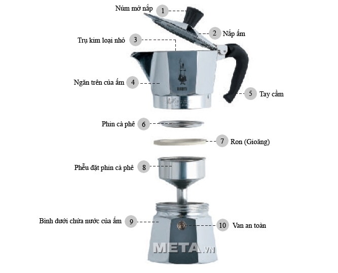 Bình pha cafe Moka Pot 300ml Loại Tốt - Ấm pha cafe - Bình pha cà phê - Ấm pha cà phê - Ấm pha cafe siêu tốc - Máy pha cà phê ,Có thể sử dụng là ấm pha trà, ấm pha chè, ấm pha trà mini