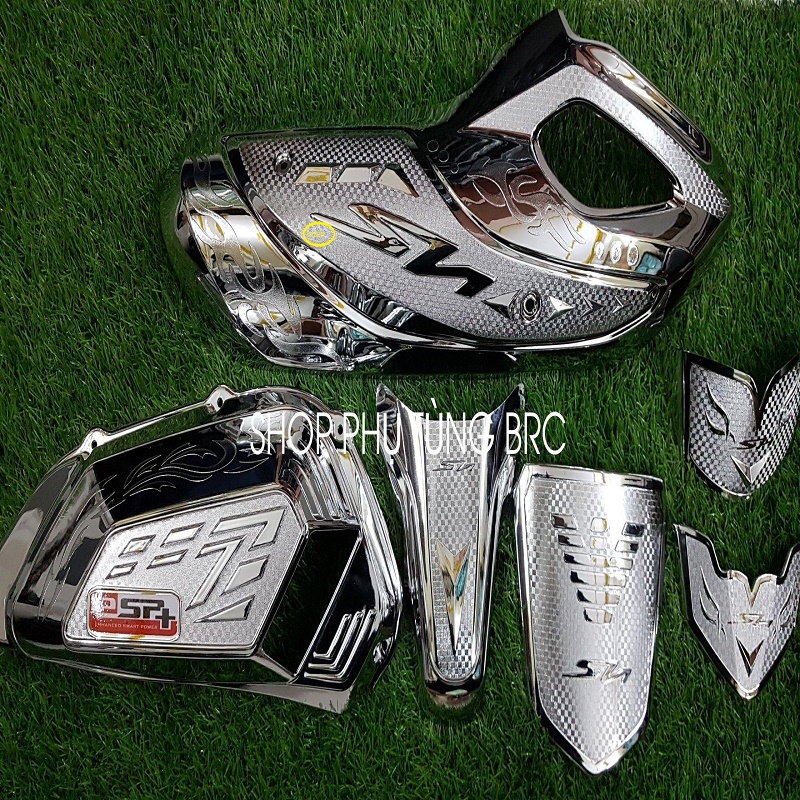 Combo 6 món ốp trang trí xe SH 2020-2023 ( 2 MÀU: TRẮNG CROM- VÂN CARBON )