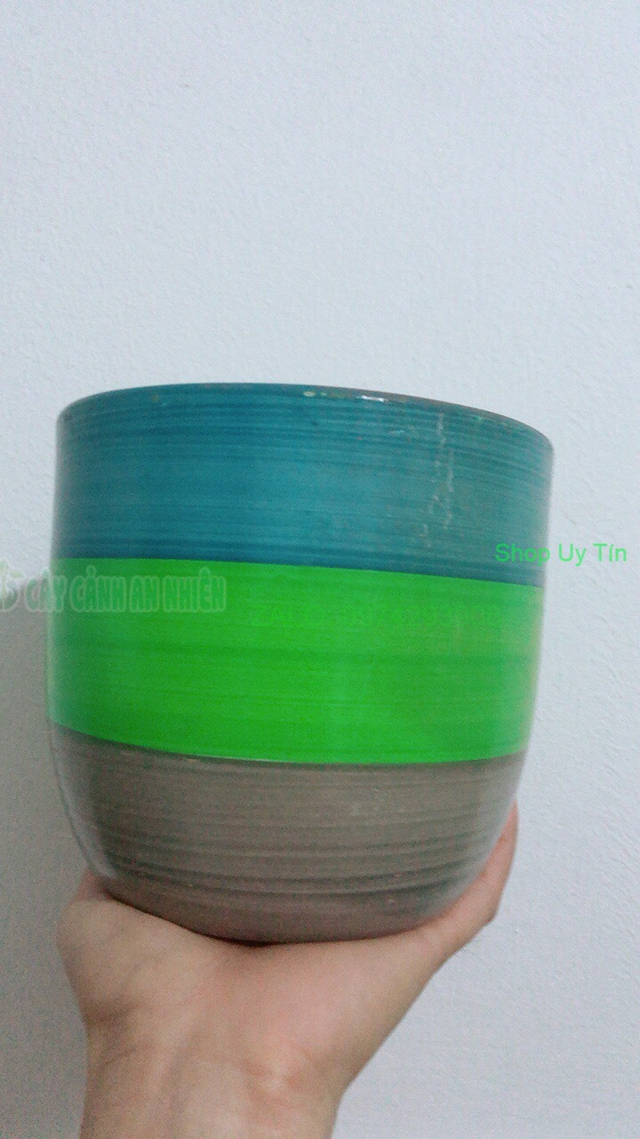 Chậu Sứ Trồng Cây cao 13cm đường kính 15cm