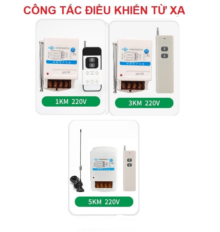 Công Tắc Điều Khiển Từ Xa 5km - 5000m có angten,công tắc điê