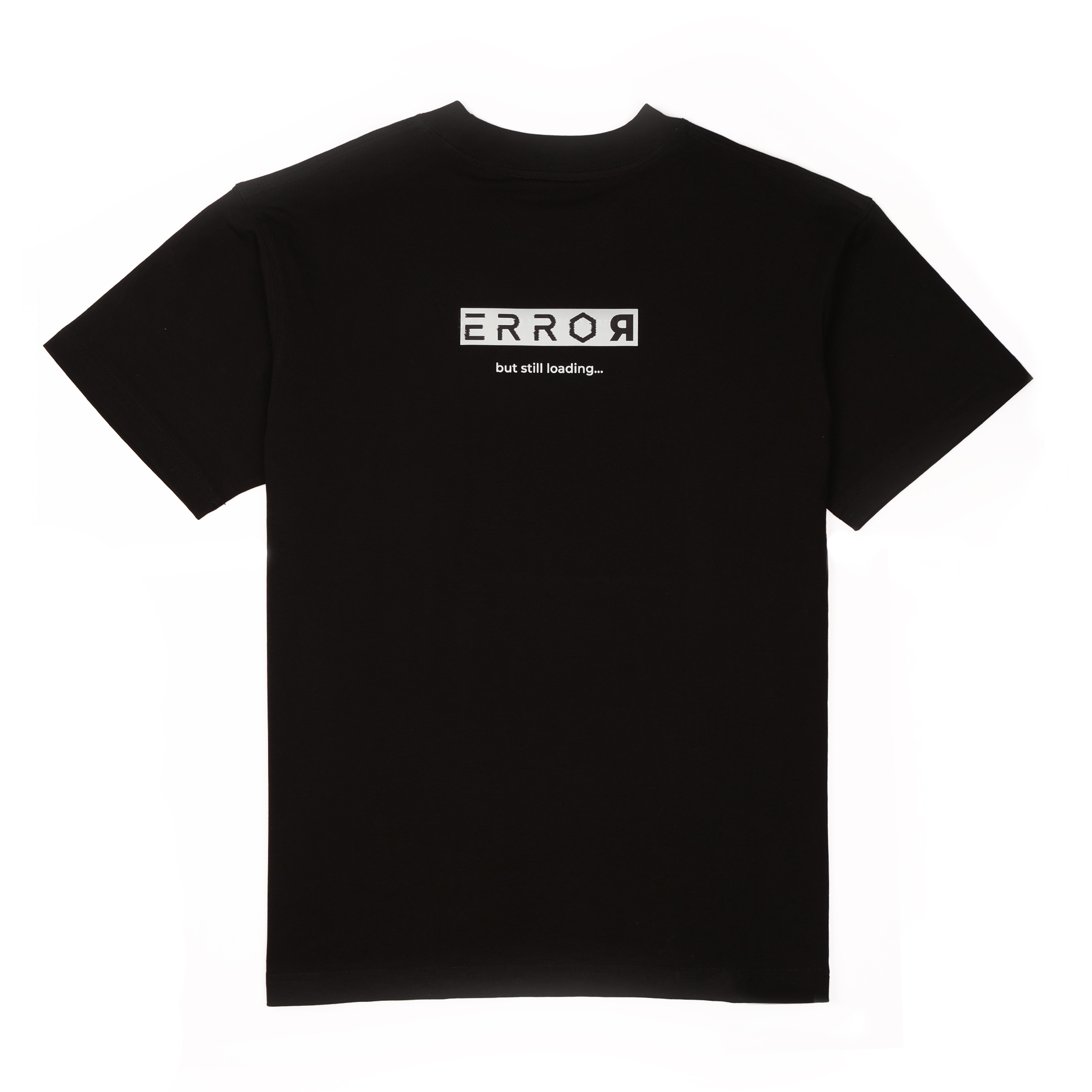 Áo Thun Oversize Nam Nữ Cotton 100% Still Loading Local Brand Error Tee Basic Màu Đen Bo Cổ Tròn Dày 3cm Không Xù Lông Không Co Rút