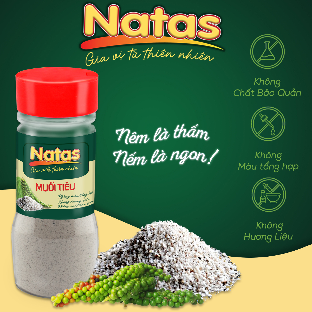 MUỐI TIÊU NATAS gia vị đa năng (hũ 100g)