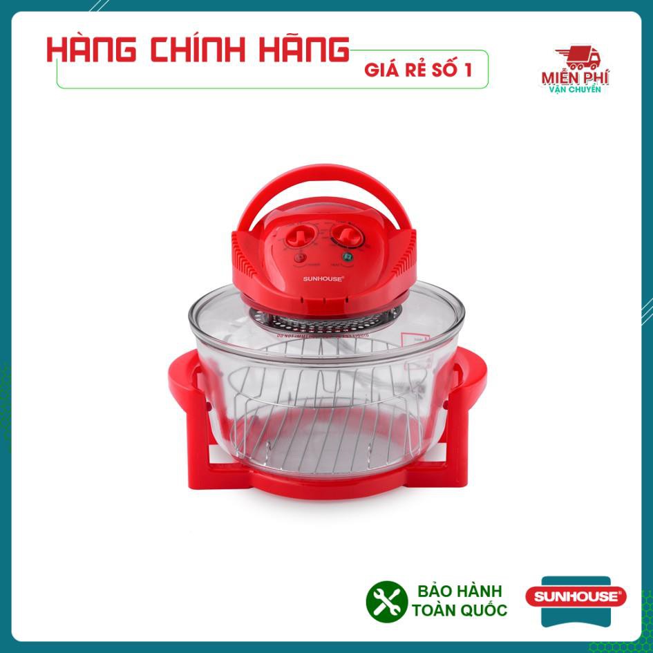 Lò nướng thủy tinh sunhouse sh416, lò nướng sunhouse 12l màu đỏ sh416.