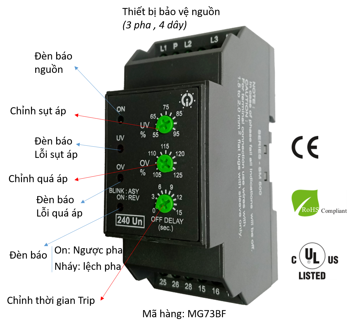 [HCM]Rơ le bảo vệ điện áp mất pha 1 pha & 3 pha-4 dây