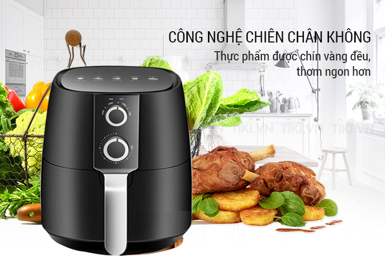 [PHIÊN BẢN GIỚI HẠN - MÀU DARK GREEN] Nồi Chiên Không Dầu Camel Dung Tích 5L Công Suất Lớn 1350W Thiết Kế Sang Trọng, Chất Lượng, An Toàn Khi Sử Dụng, Bảo Vệ Sức Khỏe Cho Bạn Và Gia Đình – Hàng Chính Hãn