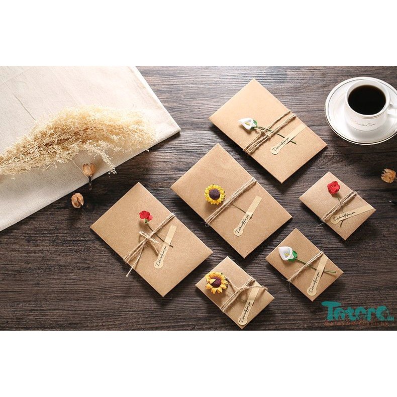 Thiệp basic Hoa Lá Khô - Thiệp vuông basic beautiful everyday