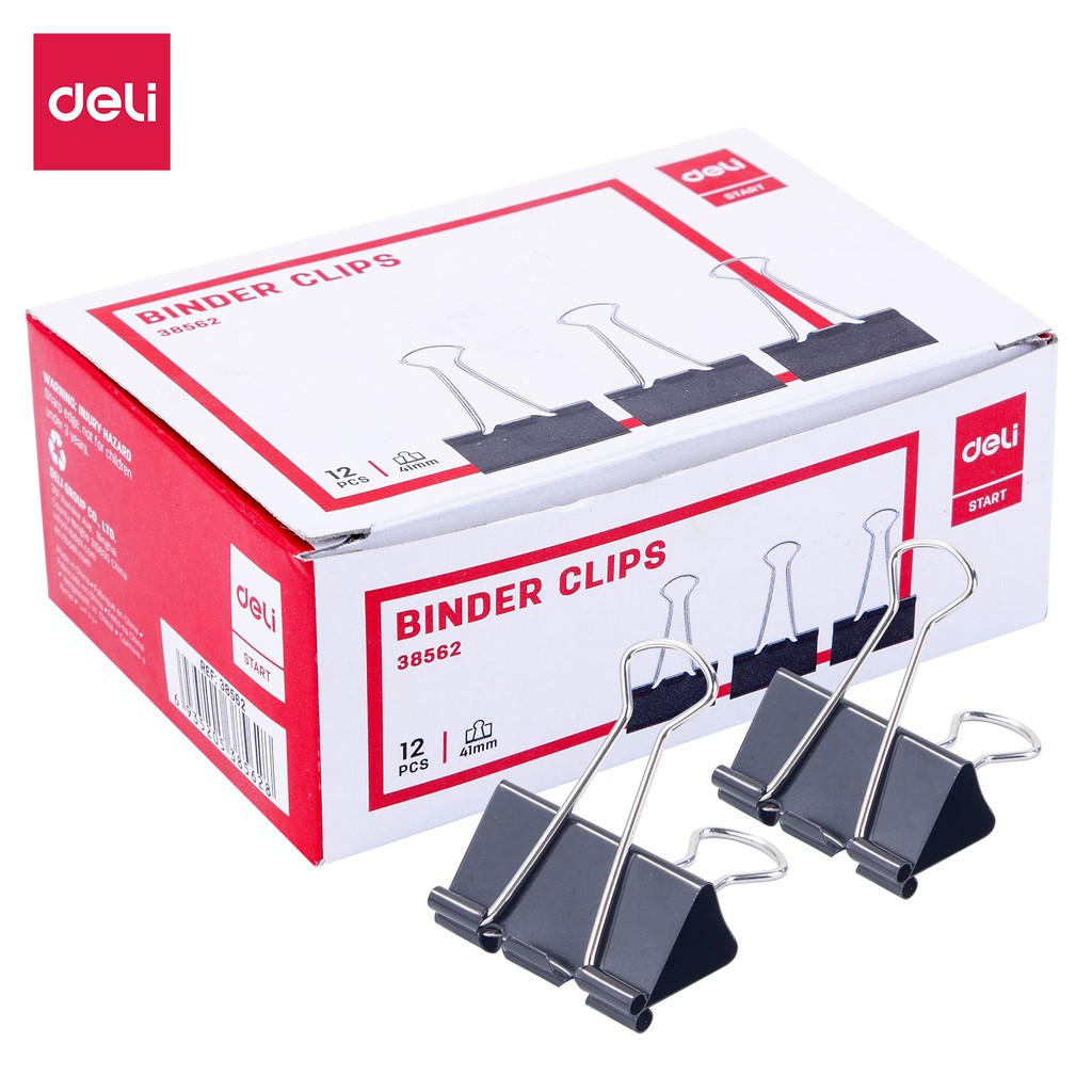 [HCM]1 hộp(12 cái/hộp) kẹp bướm DELI 41mmbền đẹptiện dụng