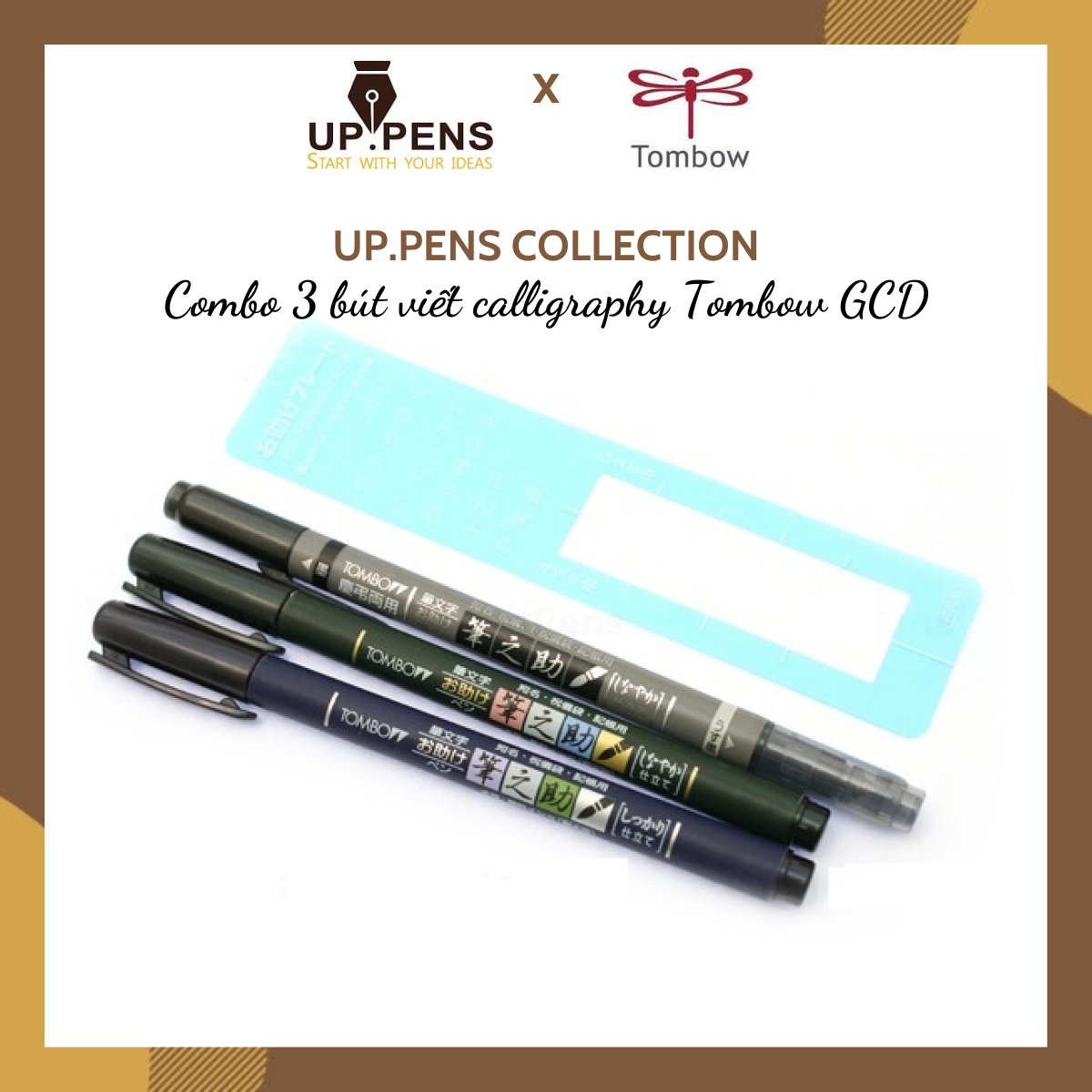 Combo 03 bút lông viết chữ calligraphy Tombow Fudenosuke (GCD-111/GCD-112/ GCD-121)