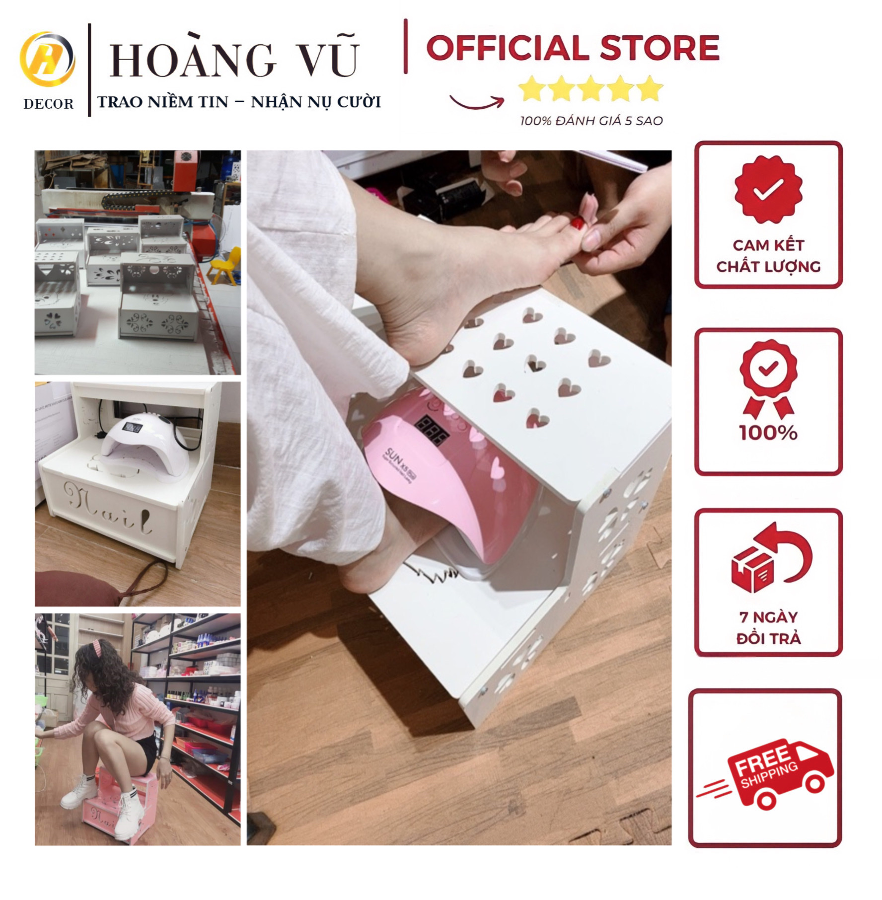 [Giá tại xưởng] Kệ để chân làm nail- móng siêu chắc chắn