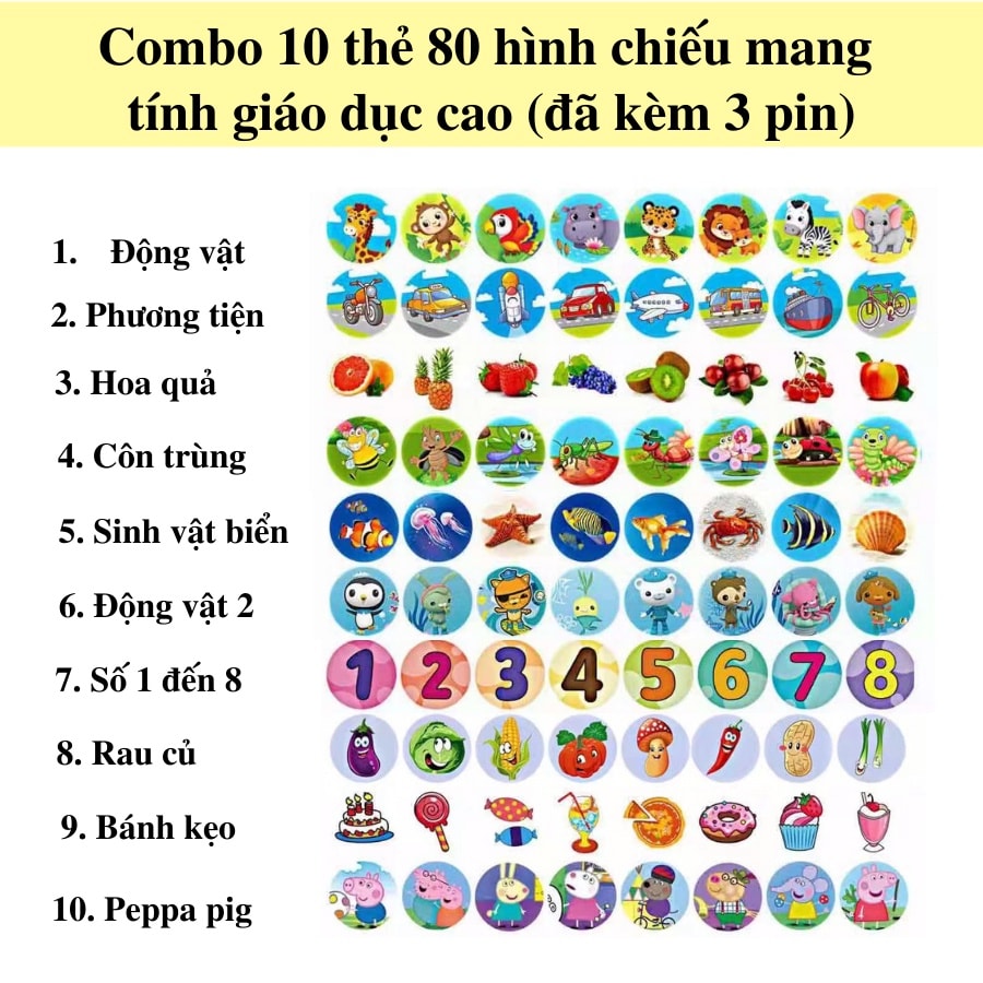 ĐÈN PIN CHIẾU HÌNH ẢNH CHO BÉ CHO THỎA THÍCH