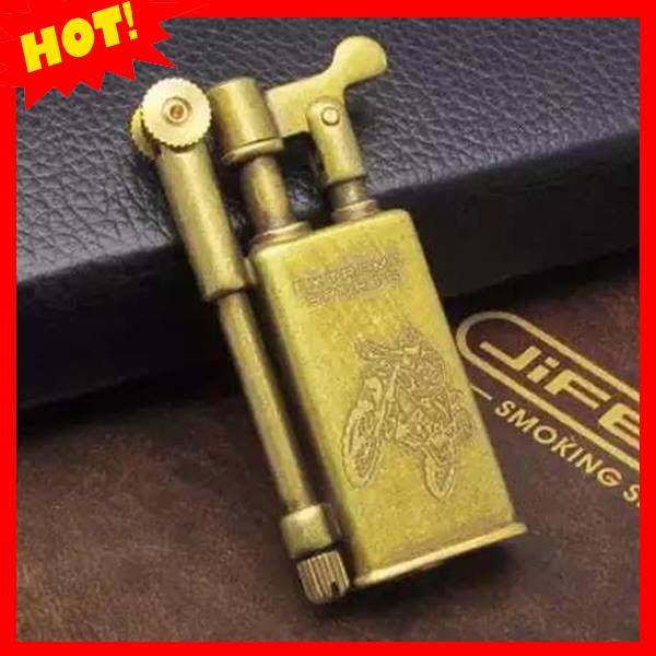 Hộp Quẹt Bật Lửa Xăng Đá Jifeng JF-005B Bằng Đồng Khắc Hoa Văn Họa Tiết