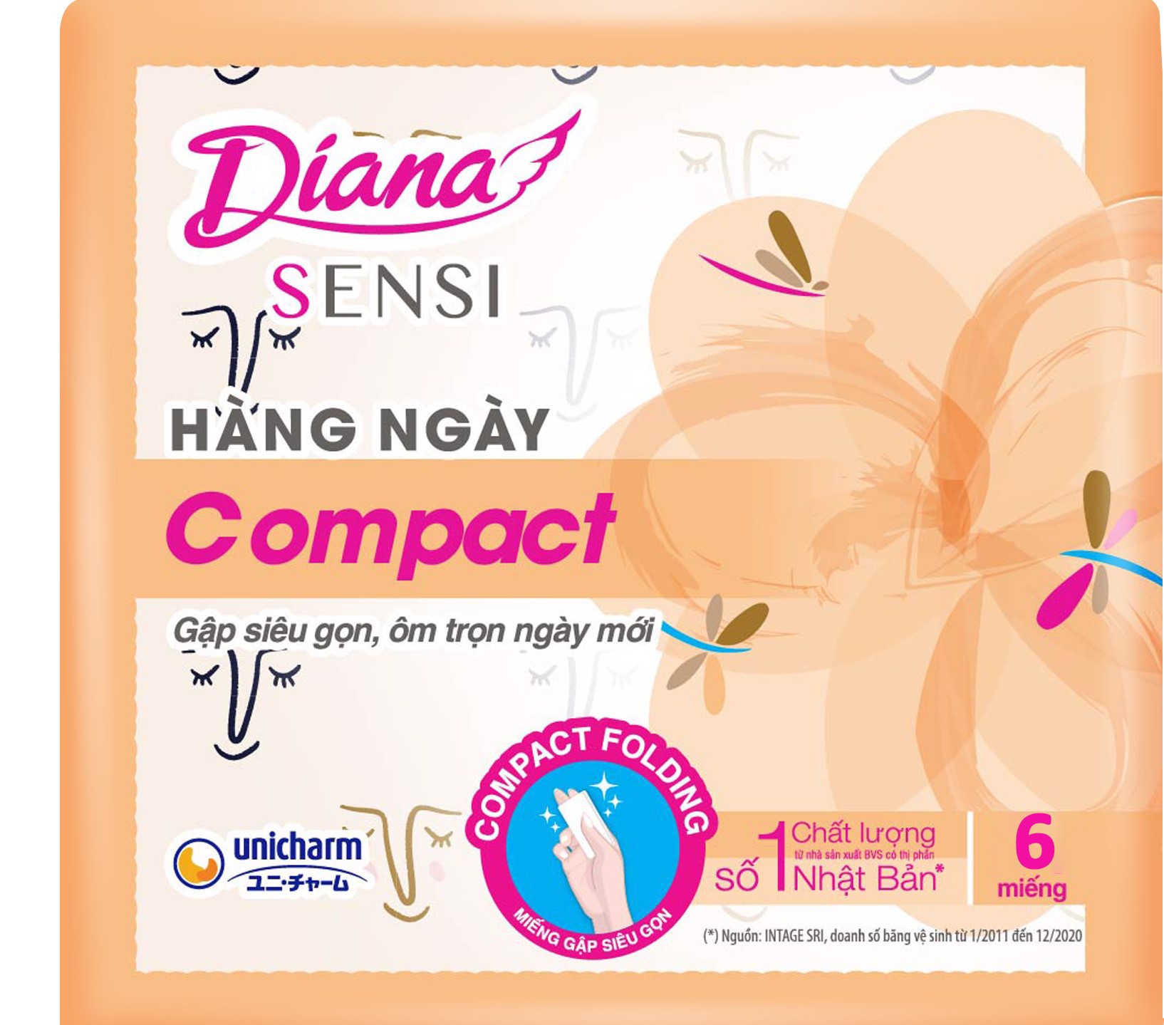 Băng Vệ Sinh Diana Sensi Hằng Ngày Compact (Che tên sản phẩm khi giao hàng)