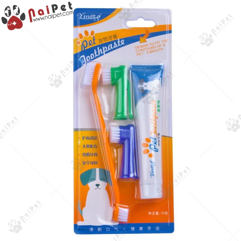 Bộ Đánh Răng Kem Đánh Răng Bàn Chải Đánh Răng Chó Mèo Pet Joothpaste