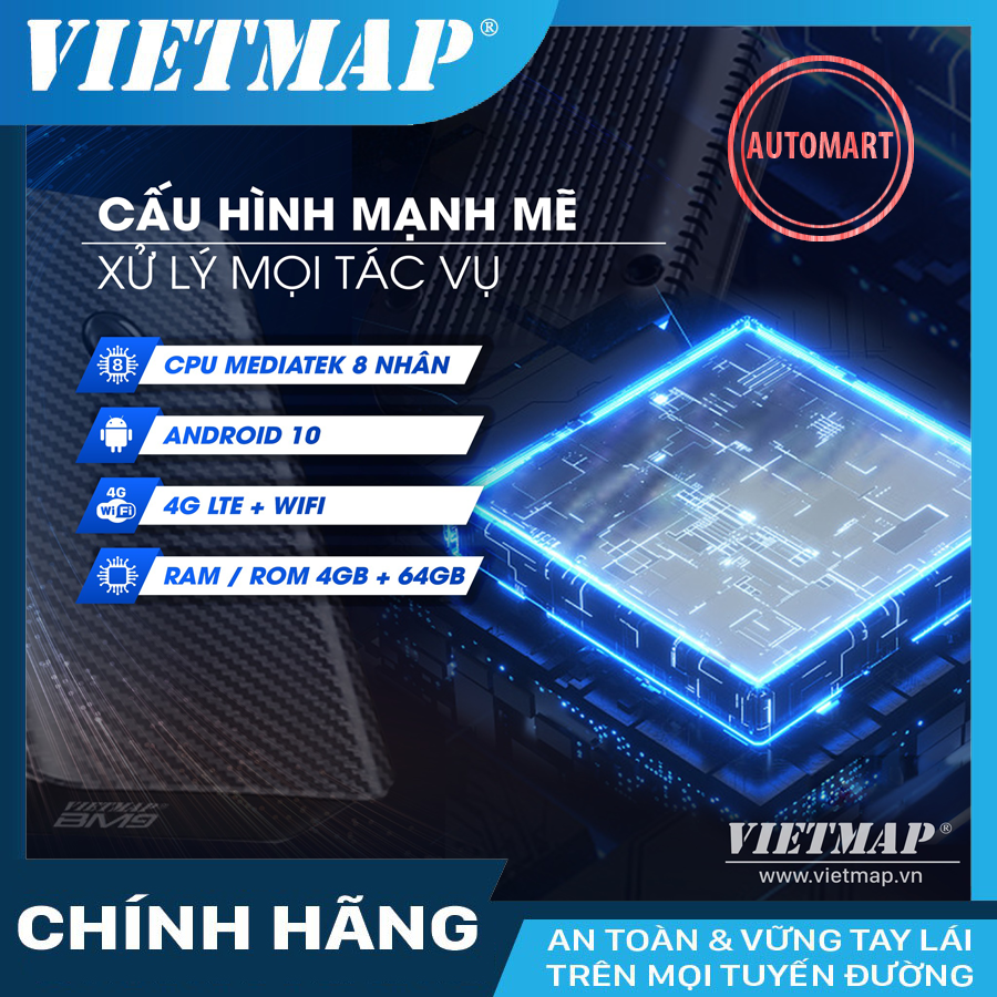 Android box VIETMAP BM9 - dẫn đường S2 - sim 4G