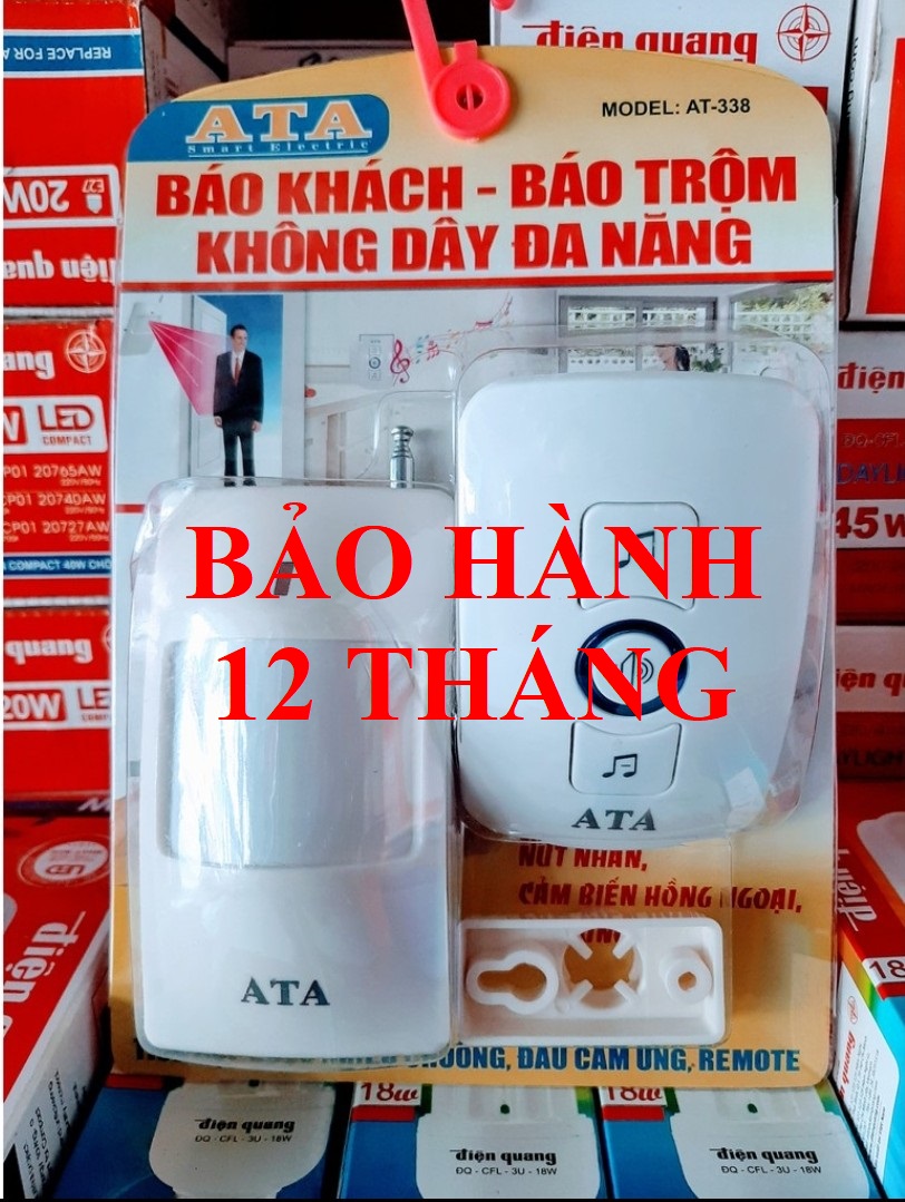 Chuông Báo Khách Báo Trộm Hồng Ngoại ATA AT338 Không Dây Cao Cấp