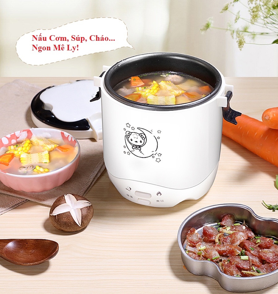 Nồi Cơm Điện Mini 1.1L Dành cho 1 người ăn - Bảo hành 3 Tháng