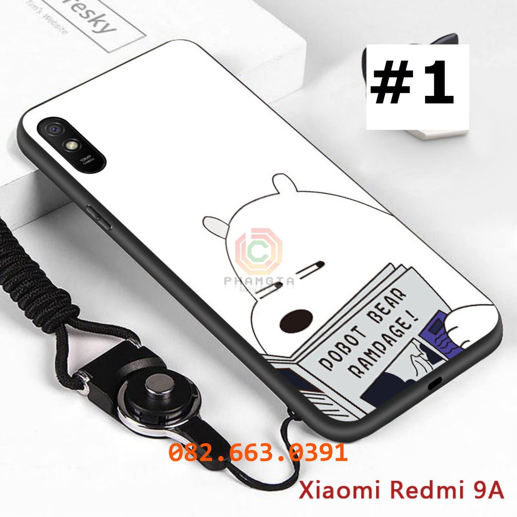 Ốp lưng Xiaomi Redmi 9A dẻo in hình gấu ngộ nghĩnh