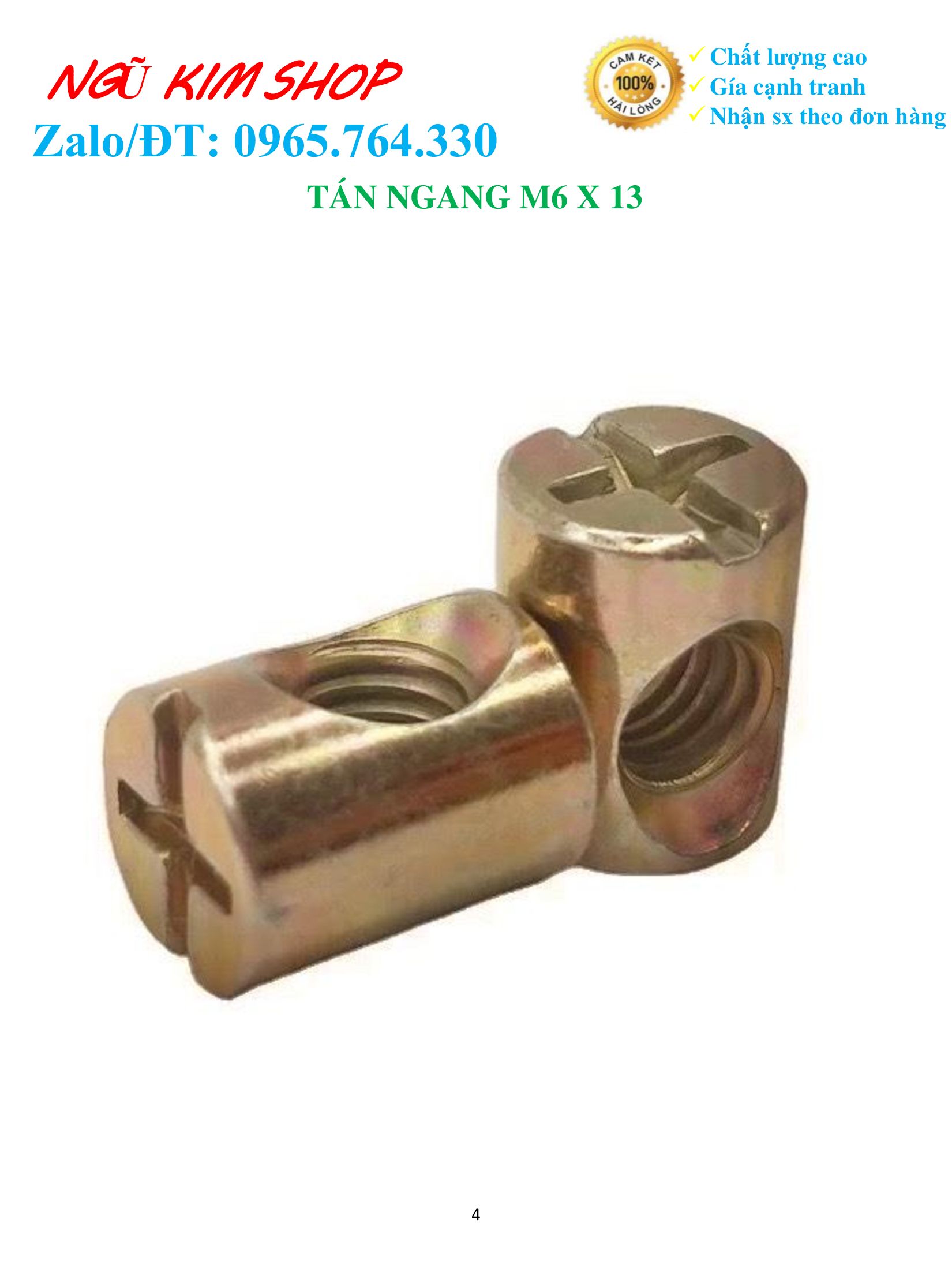 TÁN NGANG M6 x 13 _ ỐC TÁN NGANG