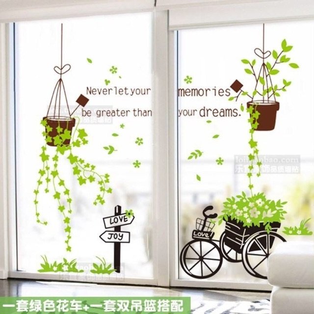 Decal dán tường COMBO HOA LÁ  - Decal siêu rẻ - có sẵn keo dán