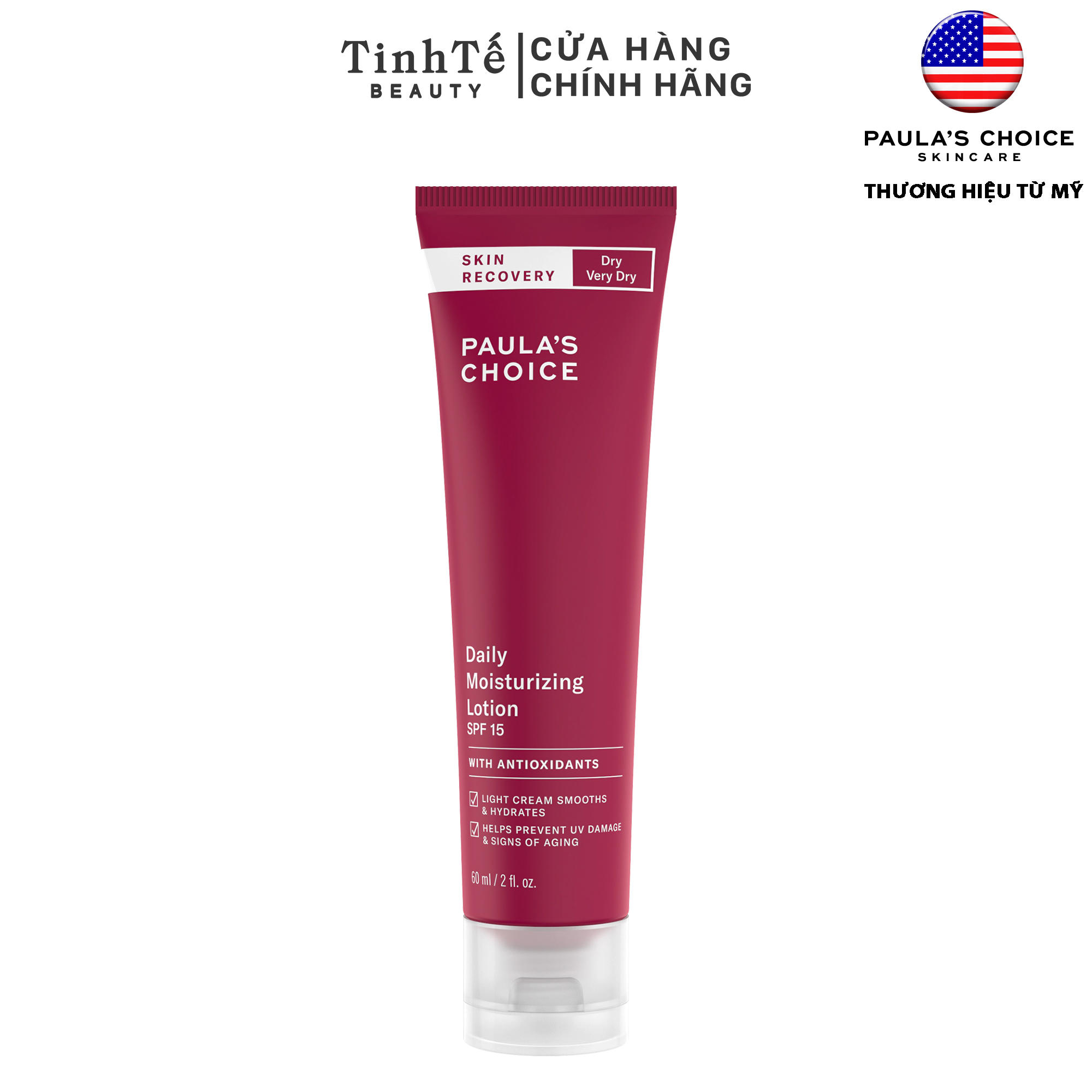 Kem dưỡng ẩm phục hồi da chống oxi hóa chứa spf 30 paula's choice skin recovery daily moisturizing lotion spf 30 60ml