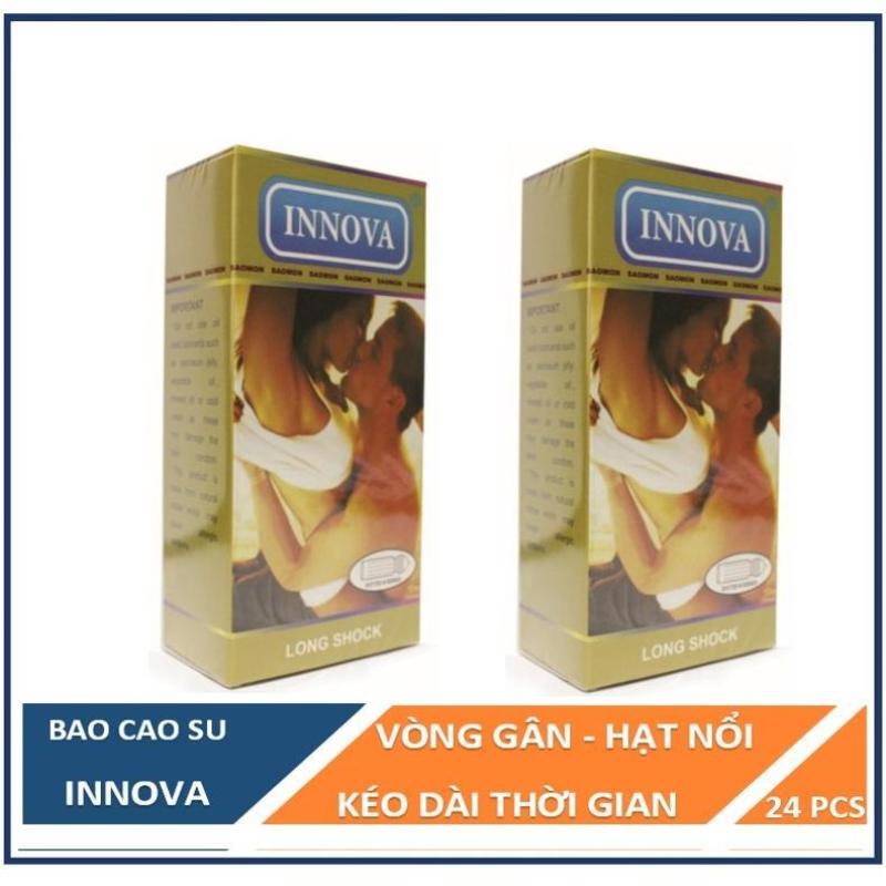Bộ 2 hộp bao cao su INNOVA vàng siêu gân gai hộp 12c nhập khẩu