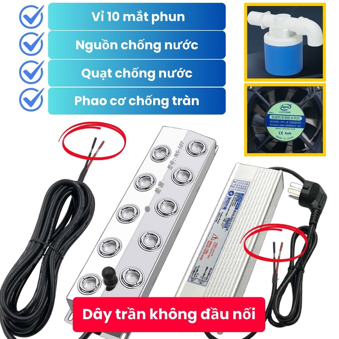 Vỉ phun sương siêu âm 10 mắt phun