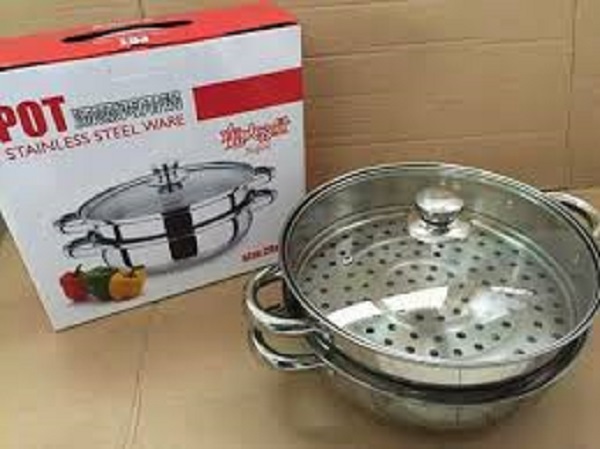 [HCM]Nồi hấp inox 2 tầng size 28 cm