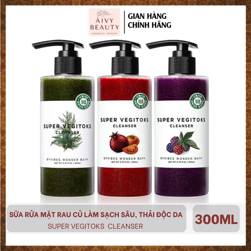 Sữa Rửa Mặt Rau Củ Sủi Bọt Thải Độc Da Byvibes Wonder Bath Super Vegitoks 300ML