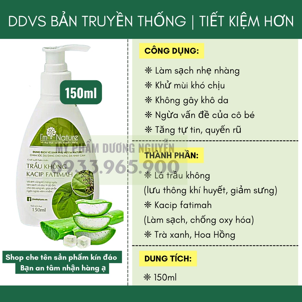Dung dịch vệ sinh phụ nữ trầu không i'm nature 150ml