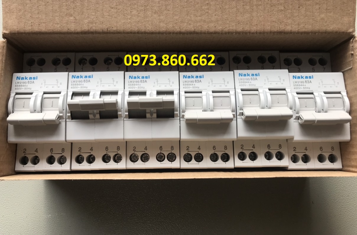 Aptomat đảo chiều của hãng NAKASI 2P 63A