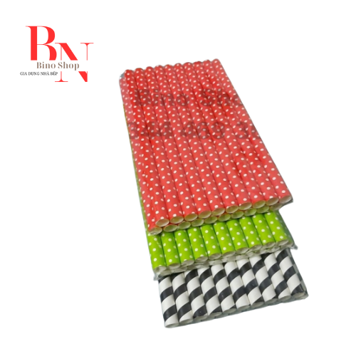 Bịch 100 ống hút in nhiều size