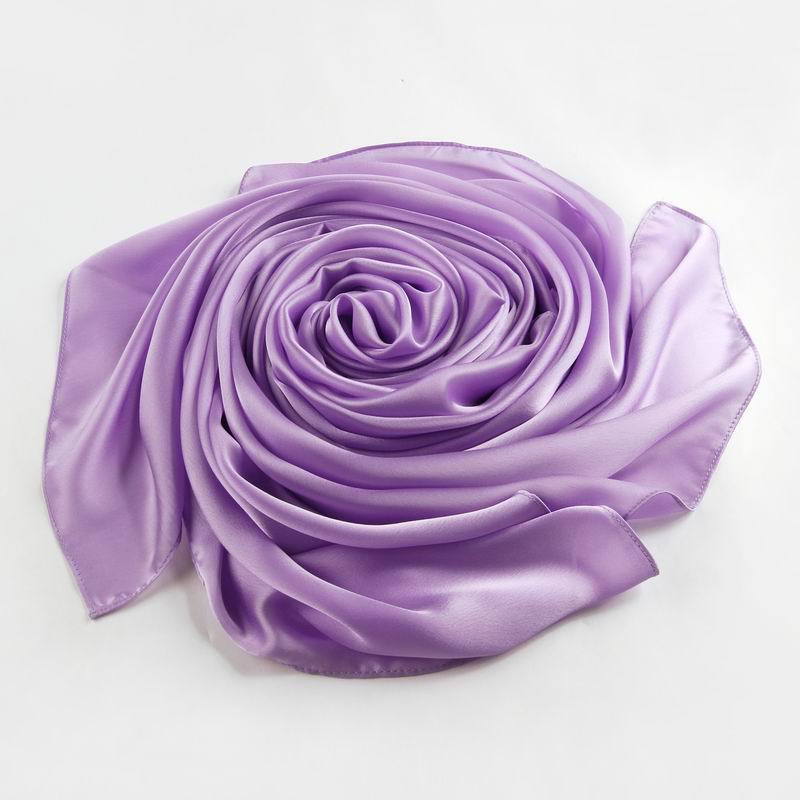 Khăn lụa tơ tằm satin mẫu mới nữ khăn choàng chống nắng bãi biển màu trơn giả lụa đi biển khăn quàng cổ