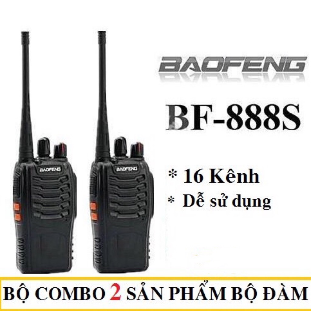 Combo 02 Máy bộ đàm Baofeng 888s (Giá rẻ, Siêu Bền, Loa To, Cư Ly Liên Lạc 1>3km, Bảo Hành 12 Tháng)