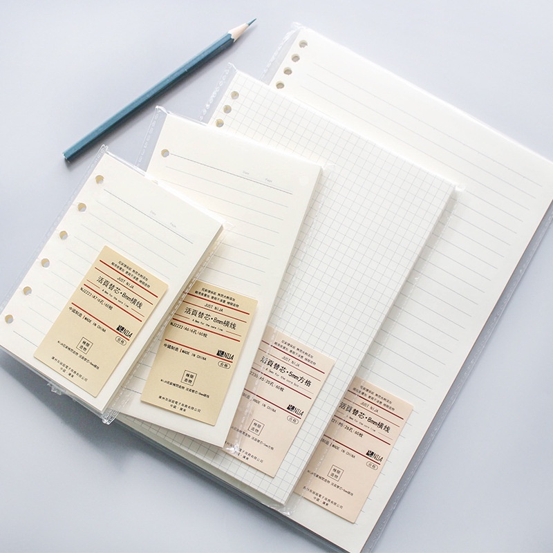 Ruột sổ còng giấy refill 20 26 lỗ A5 B5 sổ planner bullet journal