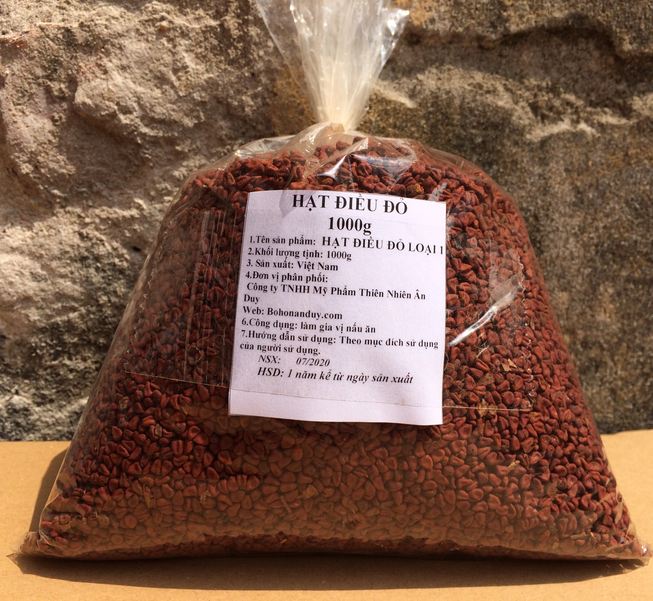 Hạt ĐIỀU ĐỎ (Hạt CARI) tạo màu 100g