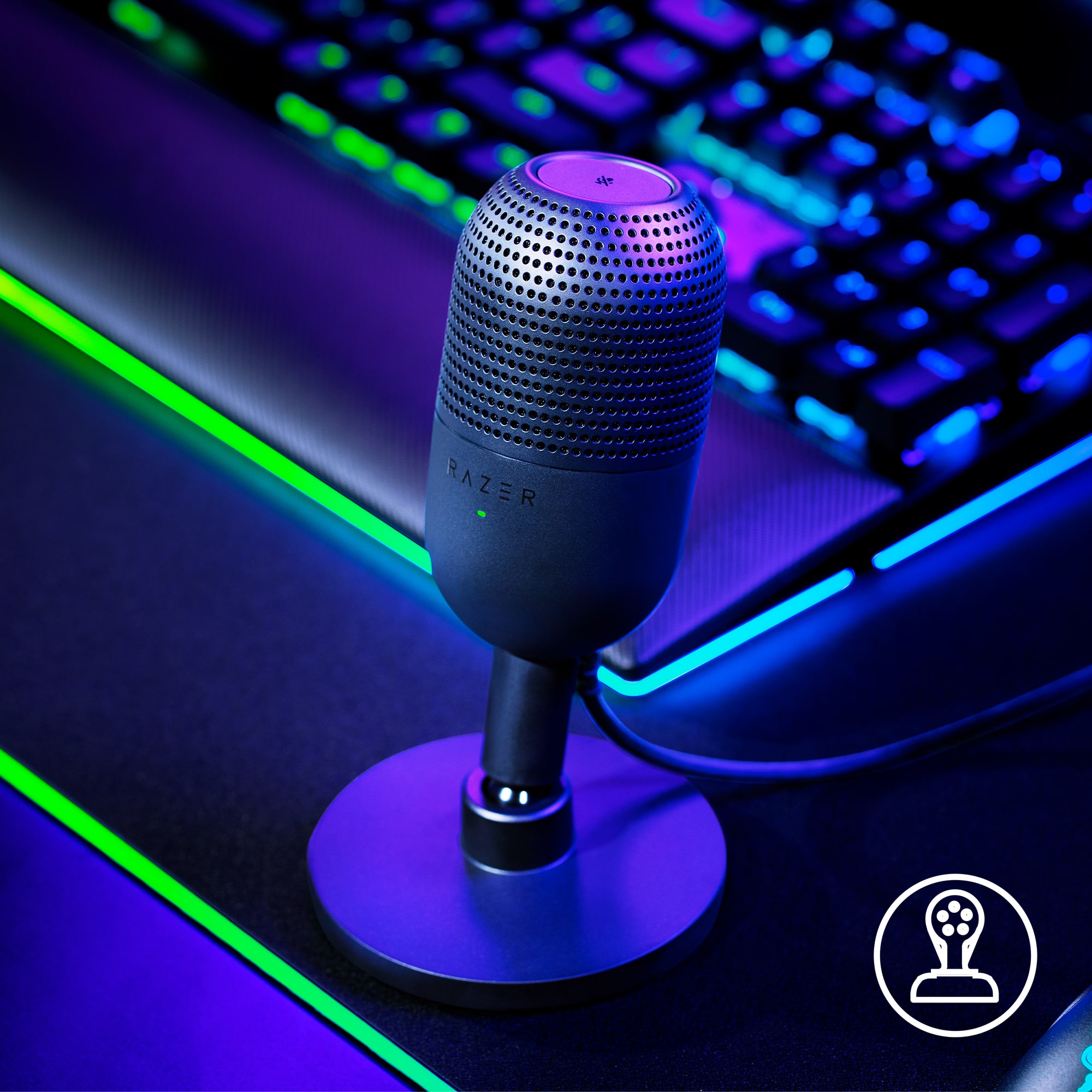 Micro Razer Seiren V3 Mini | Ultra-Compact USB Microphone | Supercardioid | Tap-To-Mute | Giảm Xóc Tích Hợp