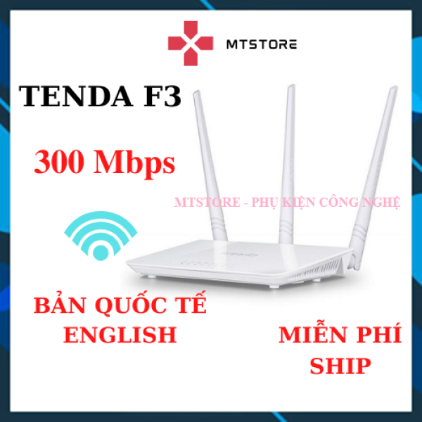 [English] Bộ Phát wifi Tenda F3 tốc độ 300 Mbps, Modem Wifi tenda, router wifi xuyên tường, bộ kích sóng wifi, cục phát wifi không dây, cục hút wifi, cục kích wifi không dây - Bản Quốc Tế 95%