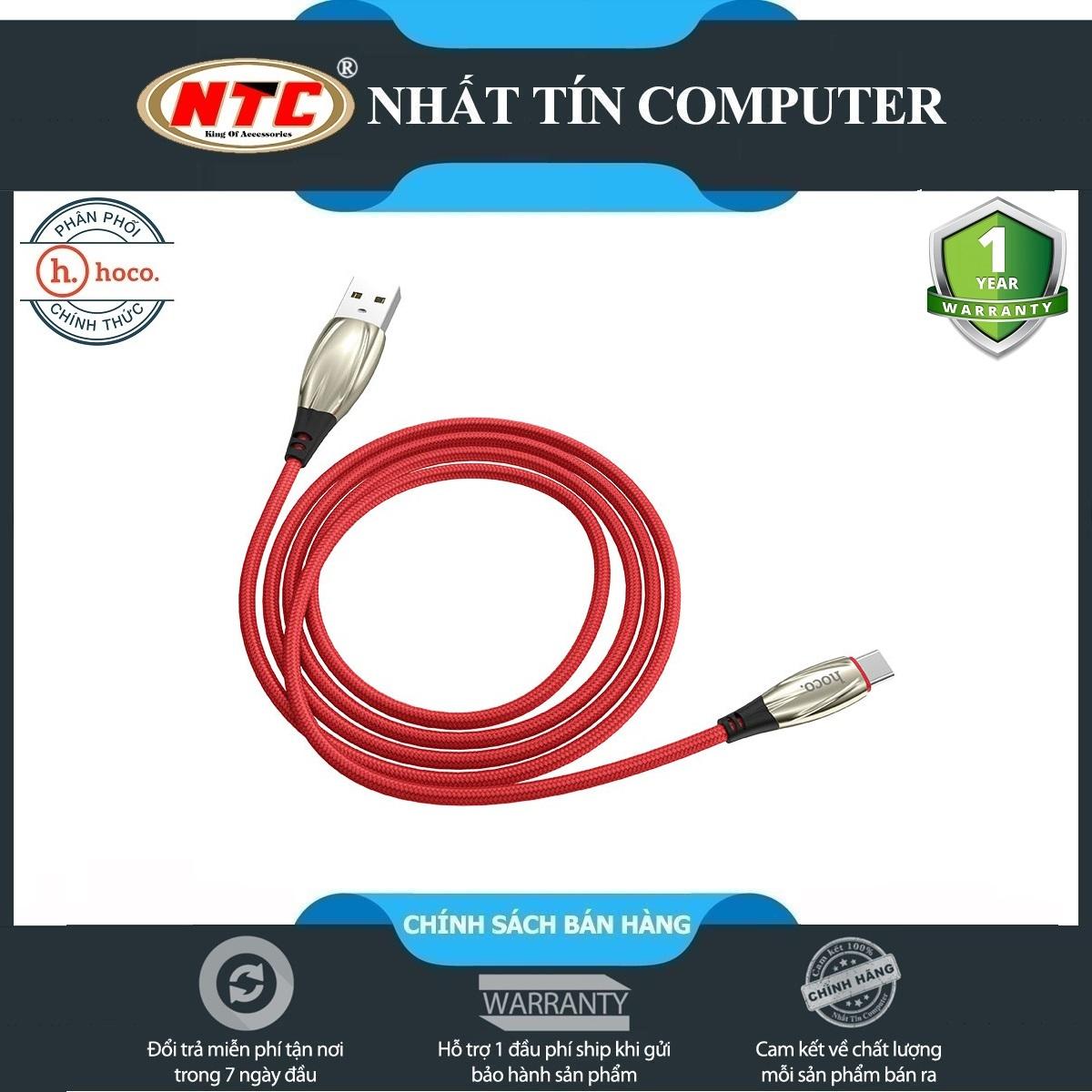 Cáp sạc nhanh và truyền dữ liệu hoco u71 star cổng type-c hỗ trợ qc3.0, max 3a, dài 1.2m, có đèn báo sạc