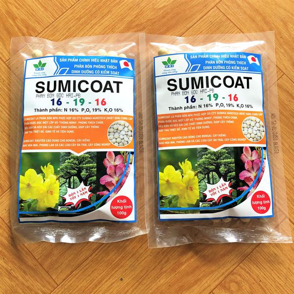 [HCM]Phân tan chậm SUMICOAT 16-19-16 bịch 100gr