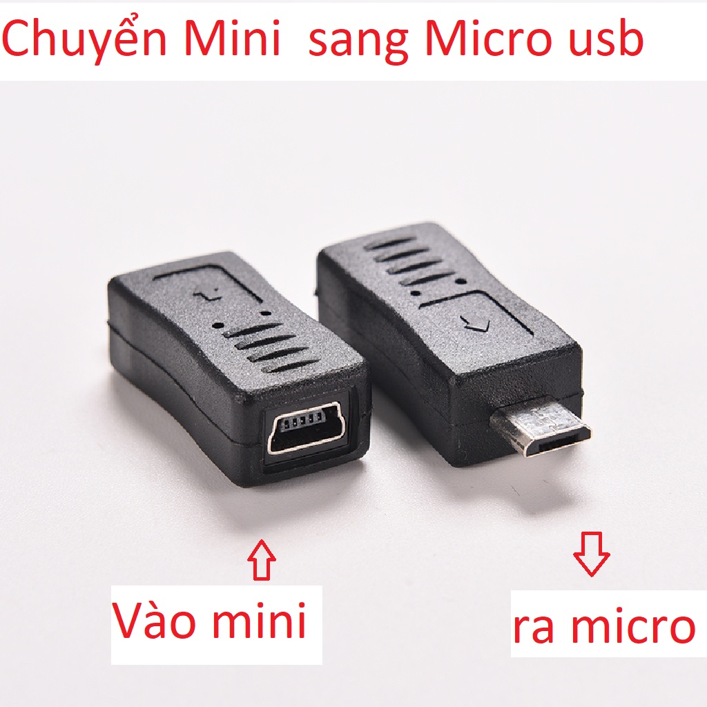 Micro USB to Mini USB Adapter - Mini USB to Micro USB Adapter Left and Right Angles
