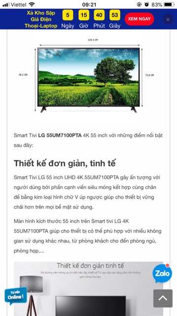 Tivi 55in LG UM7100 4K