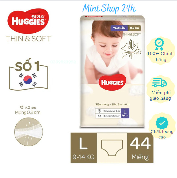 [Tách bịch] Miếng dùng thử Tã Bỉm Quần Huggies thin and soft size L
