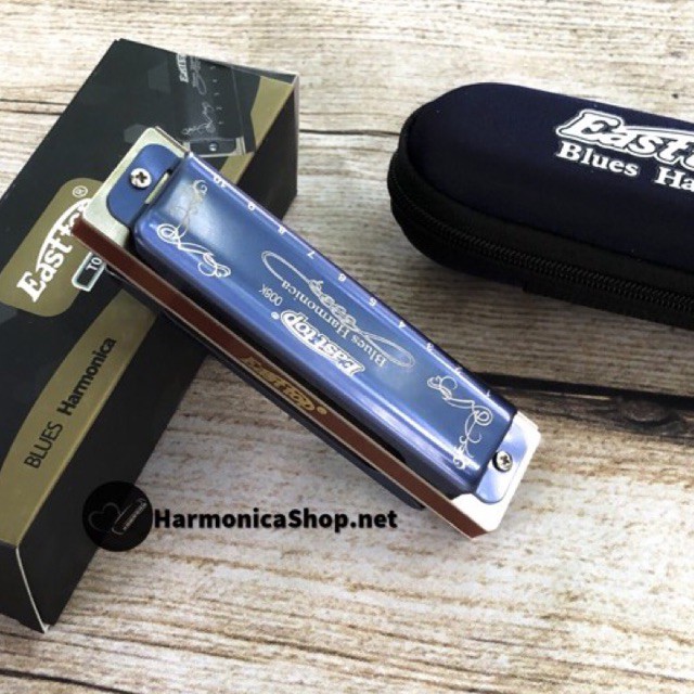 🎵Kèn Harmonica 10 lỗ🎶 Diatonic Easttop T008K Blue (Xanh)