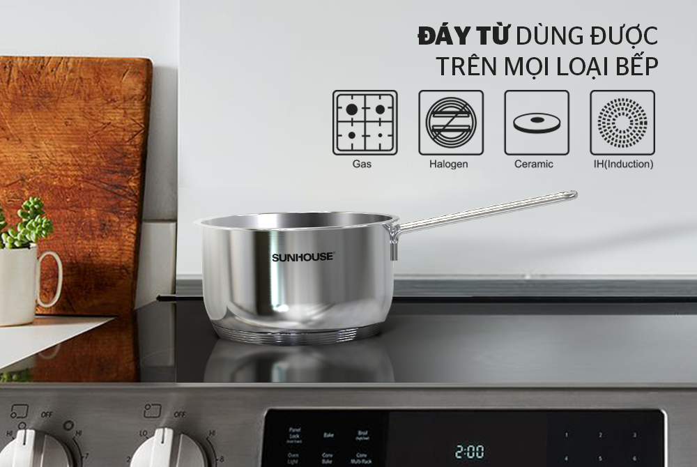 [HCM]nồi quấy bột chống dính đáy từ sunhouse 16cm